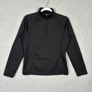 Ashworth Top Women Medium Black 1/4 Zip Base Layer Tight Running Performance